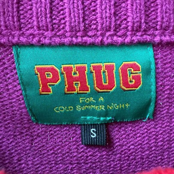 UK Based Phug Burning Treehouse Oversized Sweater Violet $125 Unisex S - Picture 4 of 6